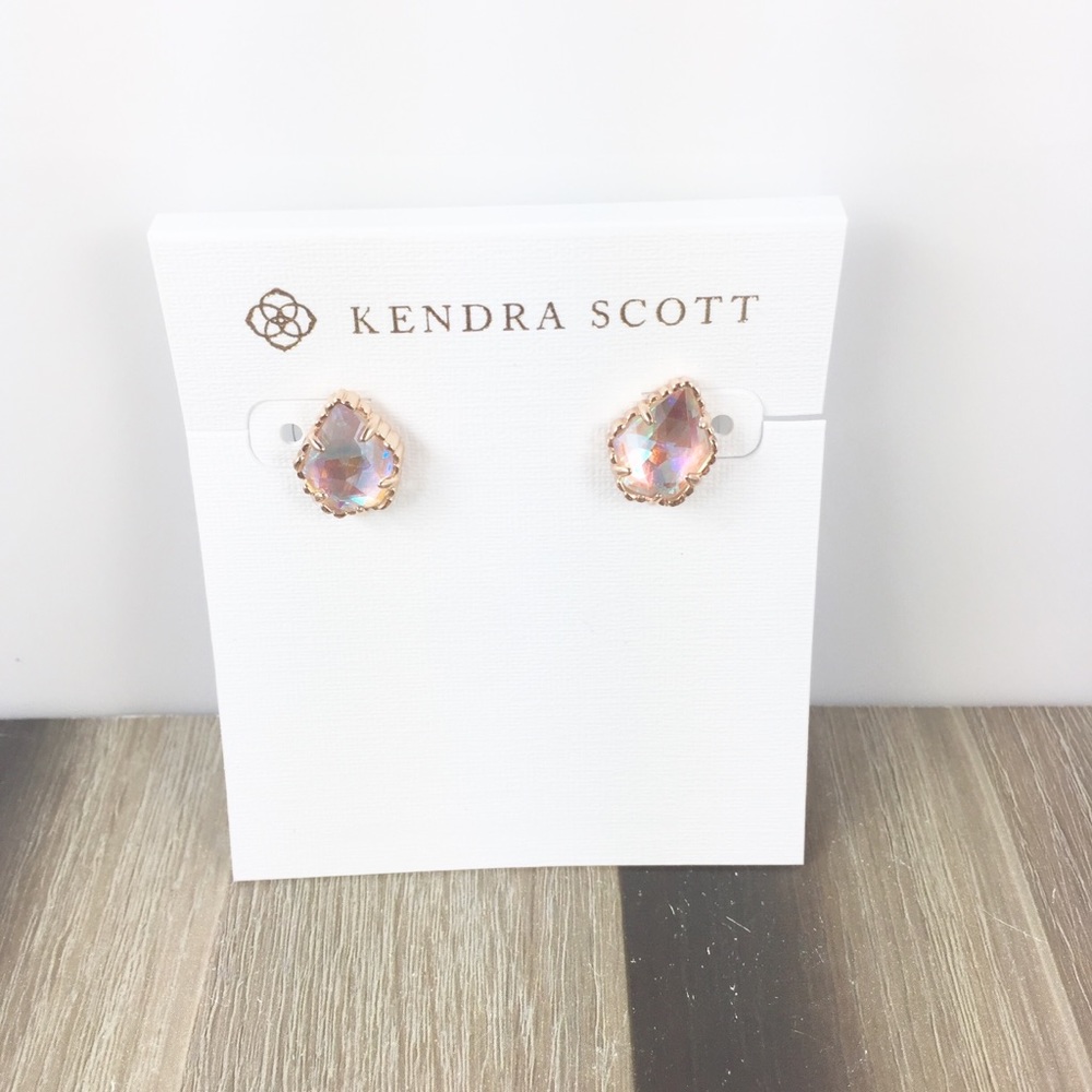Kendra Scott Tessa dichroic rose gold earrings